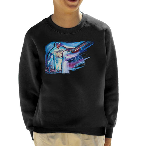 Sidney Maurer Original Portrait Of Dodgers Star Matt Kemp Kid's Sweatshirt
