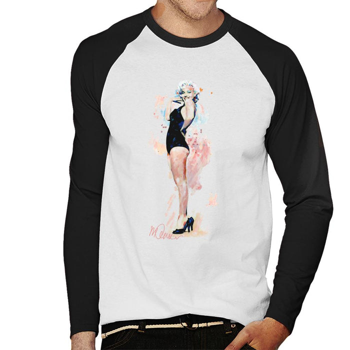 Sidney Maurer Original Portrait Of Model Marilyn Monroe Men's Baseball Long Sleeved T-Shirt
