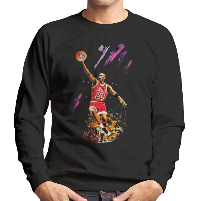 Sidney Maurer Original Portrait Of Bulls Star Michael Jordan Men's Sweatshirt