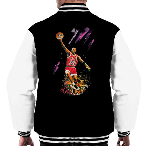 Sidney Maurer Original Portrait Of Bulls Star Michael Jordan Men's Varsity Jacket