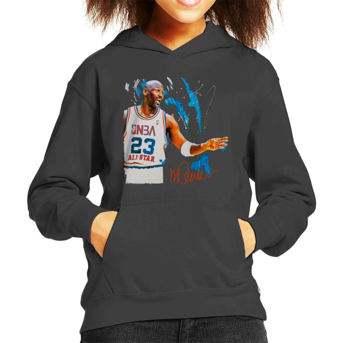 Sidney Maurer Original Portrait Of NBA All Star Michael Jordan Kid's Hooded Sweatshirt