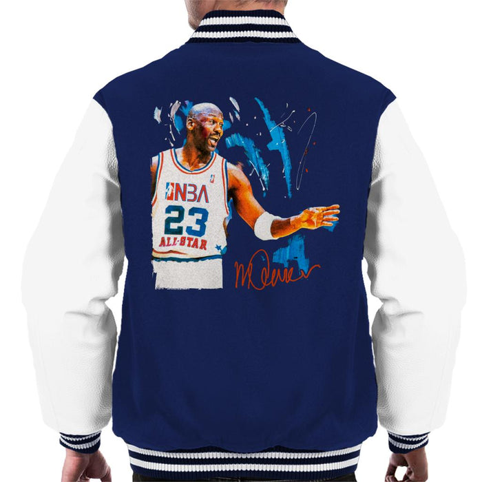 Sidney Maurer Original Portrait Of NBA All Star Michael Jordan Men's Varsity Jacket