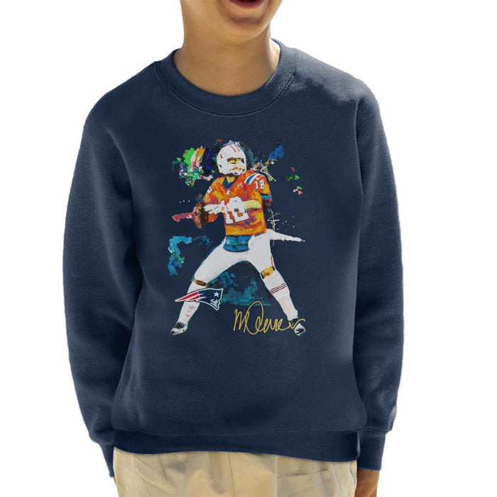 Sidney Maurer Original Portrait Of Patriots Star Tom Brady Kid's Sweatshirt