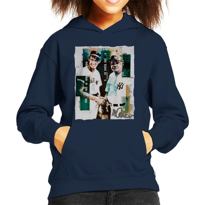 Sidney Maurer Original Portrait Of Ted Williams And Babe Ruth Kid's Hooded Sweatshirt
