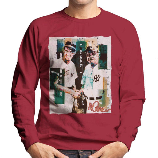 Sidney Maurer Original Portrait Of Ted Williams And Babe Ruth Men's Sweatshirt