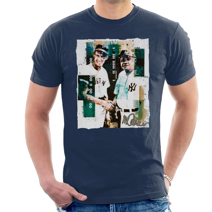 Sidney Maurer Original Portrait Of Ted Williams And Babe Ruth Men's T-Shirt