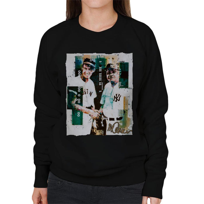 Sidney Maurer Original Portrait Of Ted Williams And Babe Ruth Women's Sweatshirt