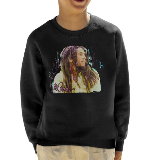 Sidney Maurer Original Portrait Of Musician Bob Marley Kid's Sweatshirt