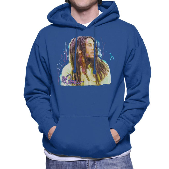 Sidney Maurer Original Portrait Of Musician Bob Marley Men's Hooded Sweatshirt