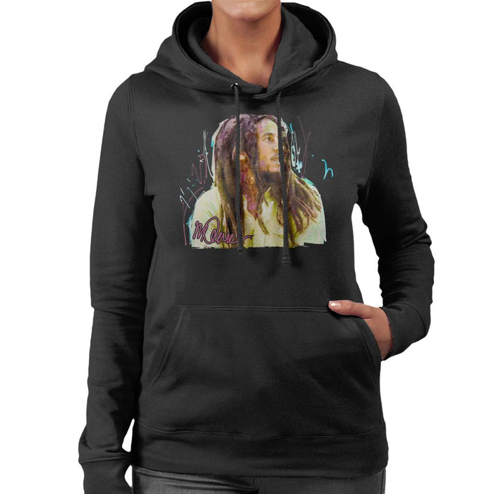 Sidney Maurer Original Portrait Of Musician Bob Marley Women's Hooded Sweatshirt