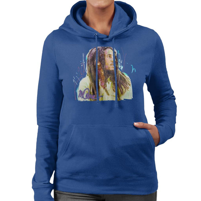 Sidney Maurer Original Portrait Of Musician Bob Marley Women's Hooded Sweatshirt