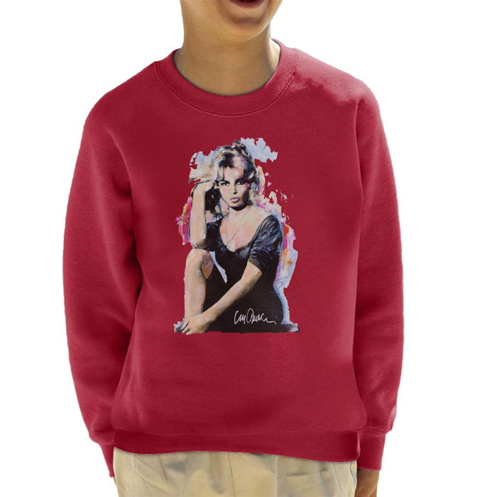 Sidney Maurer Original Portrait Of Actress Brigitte Bardot Kid's Sweatshirt