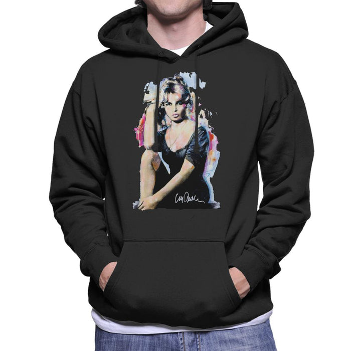 Sidney Maurer Original Portrait Of Actress Brigitte Bardot Men's Hooded Sweatshirt
