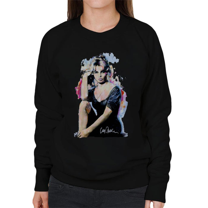 Sidney Maurer Original Portrait Of Actress Brigitte Bardot Women's Sweatshirt