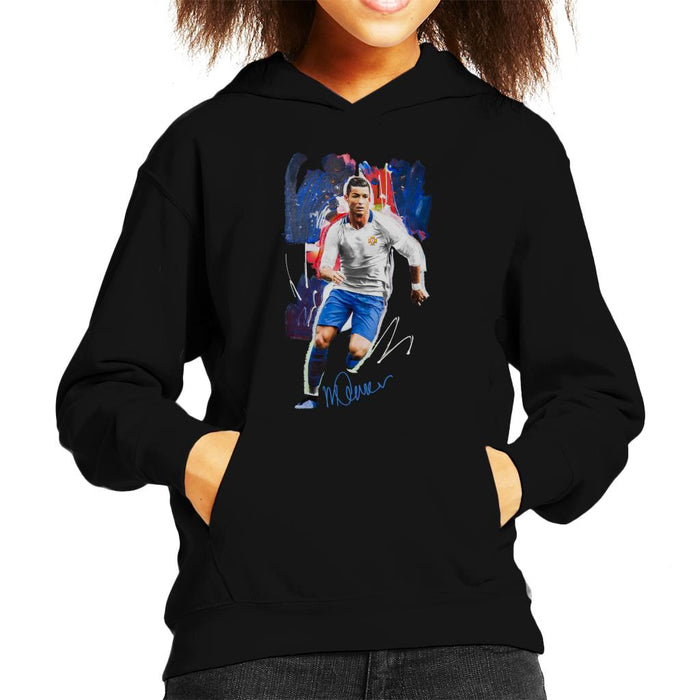 Sidney Maurer Original Portrait Of Striker Cristiano Ronaldo Kid's Hooded Sweatshirt