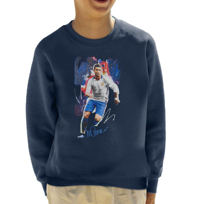 Sidney Maurer Original Portrait Of Striker Cristiano Ronaldo Kid's Sweatshirt