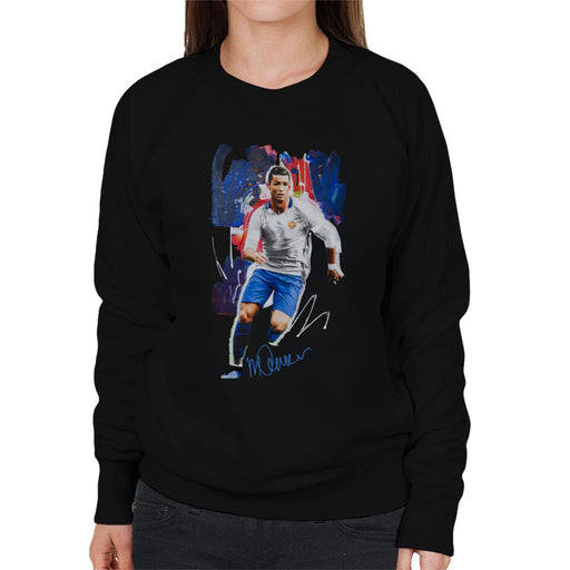 Sidney Maurer Original Portrait Of Striker Cristiano Ronaldo Women's Sweatshirt