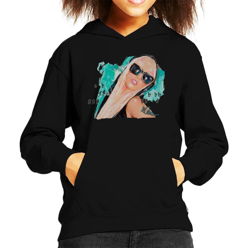 Sidney Maurer Original Portrait Of Lady Gaga Shades Kid's Hooded Sweatshirt