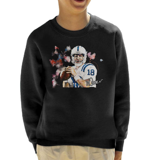 Sidney Maurer Original Portrait Of Star Quarterback Peyton Manning Kid's Sweatshirt
