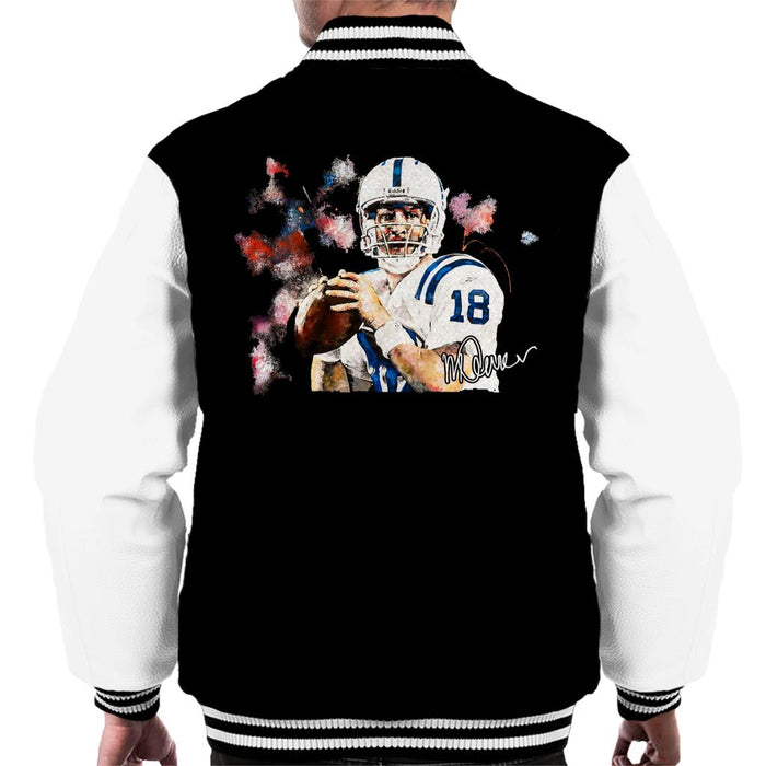 Sidney Maurer Original Portrait Of Star Quarterback Peyton Manning Men's Varsity Jacket