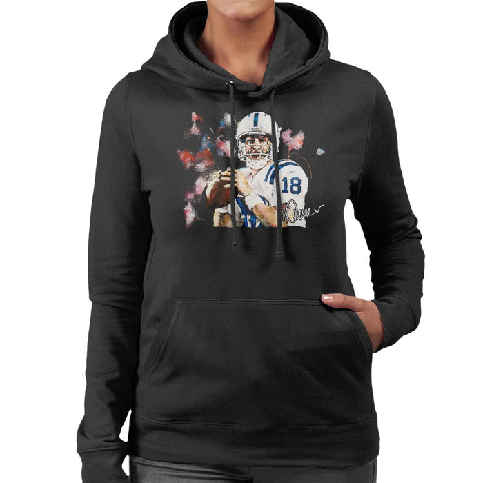 Sidney Maurer Original Portrait Of Star Quarterback Peyton Manning Women's Hooded Sweatshirt