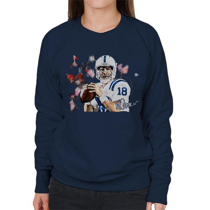 Sidney Maurer Original Portrait Of Star Quarterback Peyton Manning Women's Sweatshirt