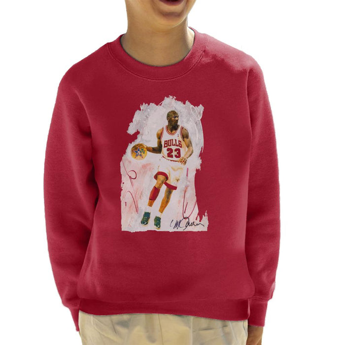 Sidney Maurer Original Portrait Of Basketball Star Michael Jordan Kid's Sweatshirt