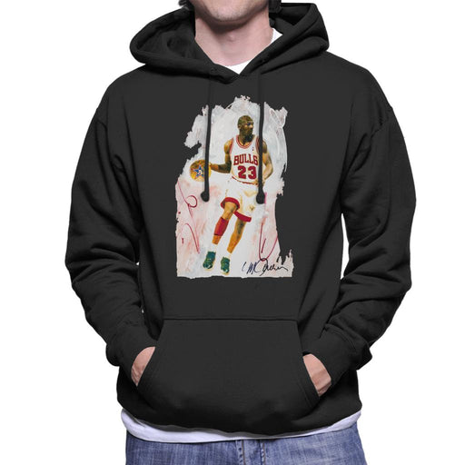 Sidney Maurer Original Portrait Of Basketball Star Michael Jordan Men's Hooded Sweatshirt