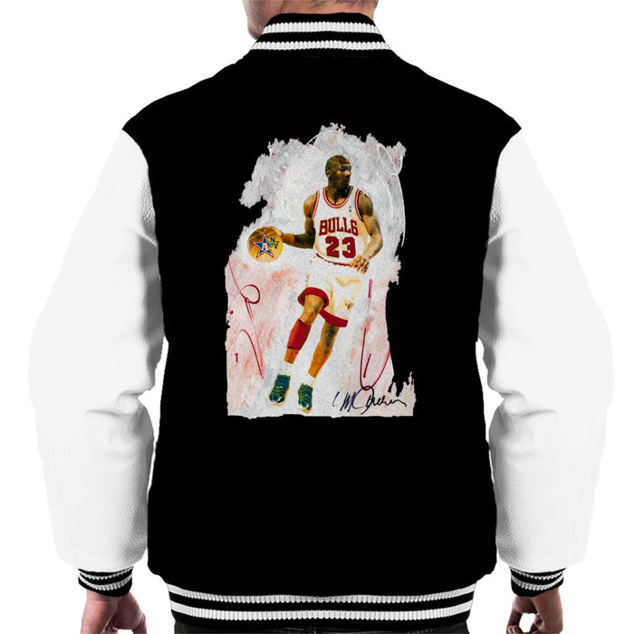 Sidney Maurer Original Portrait Of Basketball Star Michael Jordan Men's Varsity Jacket