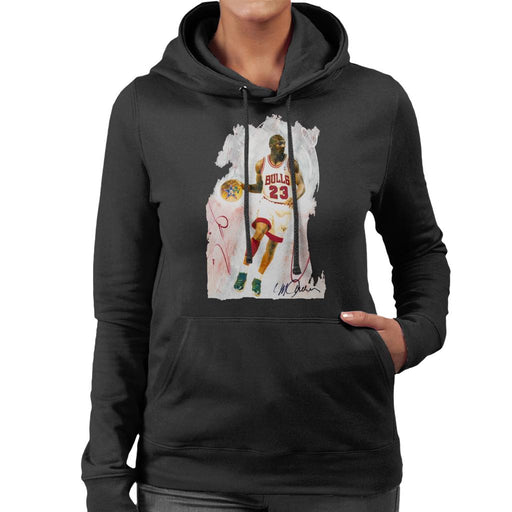 Sidney Maurer Original Portrait Of Basketball Star Michael Jordan Women's Hooded Sweatshirt