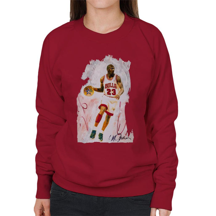 Sidney Maurer Original Portrait Of Basketball Star Michael Jordan Women's Sweatshirt