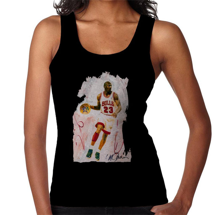 Sidney Maurer Original Portrait Of Basketball Star Michael Jordan Women's Vest