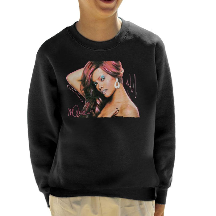 Sidney Maurer Original Portrait Of Rihanna Drop Earrings Kid's Sweatshirt