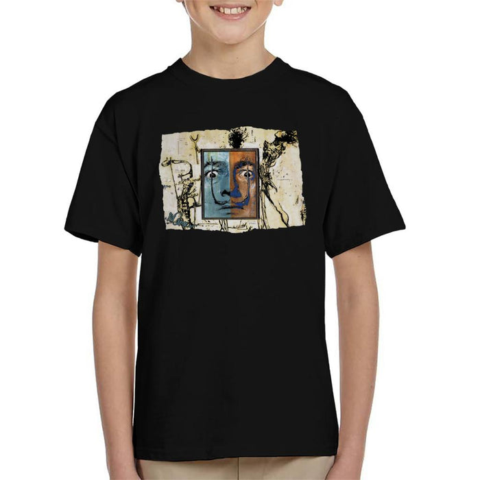 Sidney Maurer Original Portrait Of Surrealist Salvador Dali Kid's T-Shirt