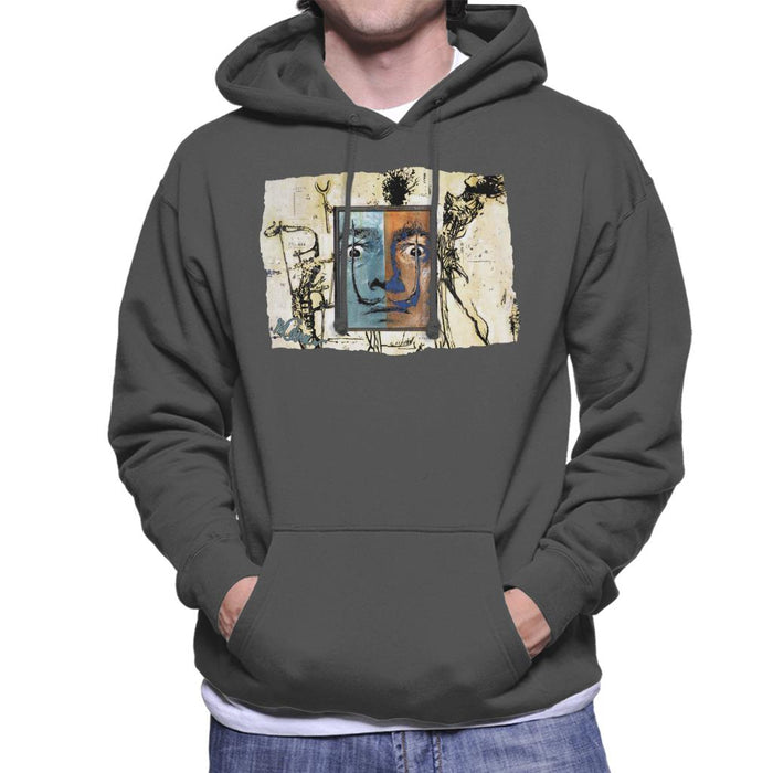 Sidney Maurer Original Portrait Of Surrealist Salvador Dali Men's Hooded Sweatshirt