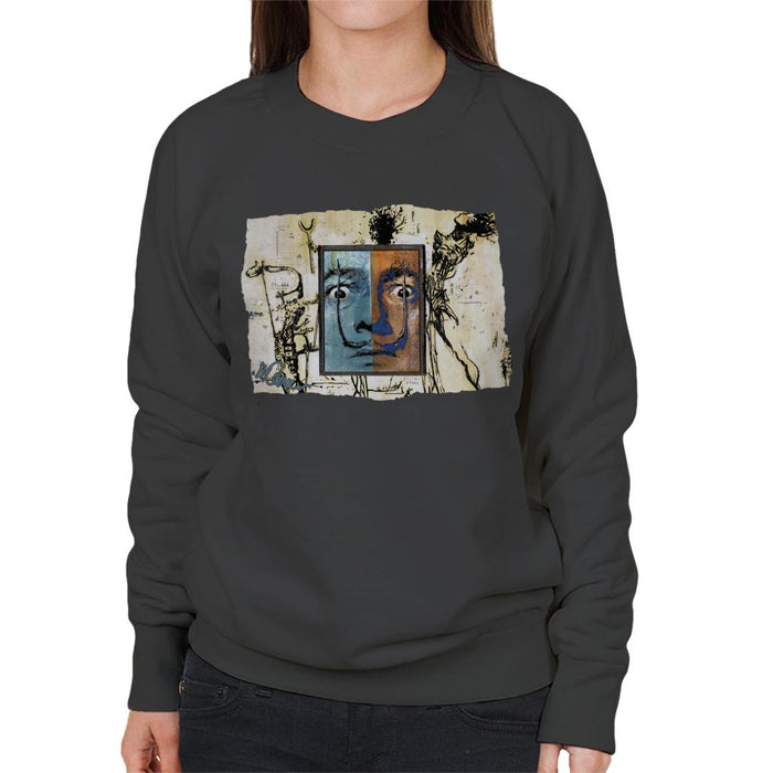 Sidney Maurer Original Portrait Of Surrealist Salvador Dali Women's Sweatshirt