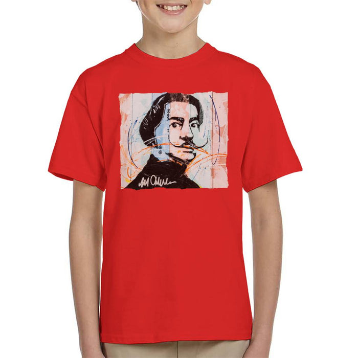 Sidney Maurer Original Portrait Of Spanish Artist Salvador Dali Kid's T-Shirt