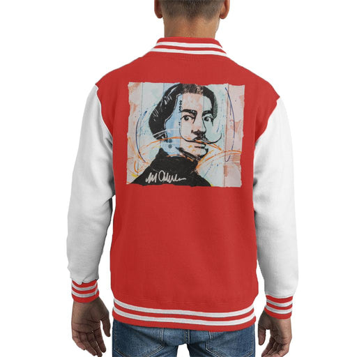 Sidney Maurer Original Portrait Of Spanish Artist Salvador Dali Kid's Varsity Jacket