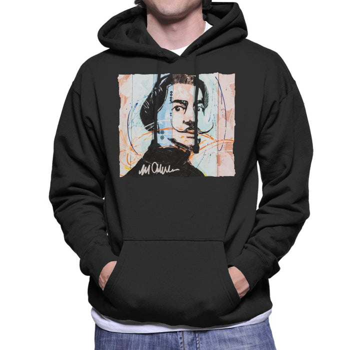 Sidney Maurer Original Portrait Of Spanish Artist Salvador Dali Men's Hooded Sweatshirt