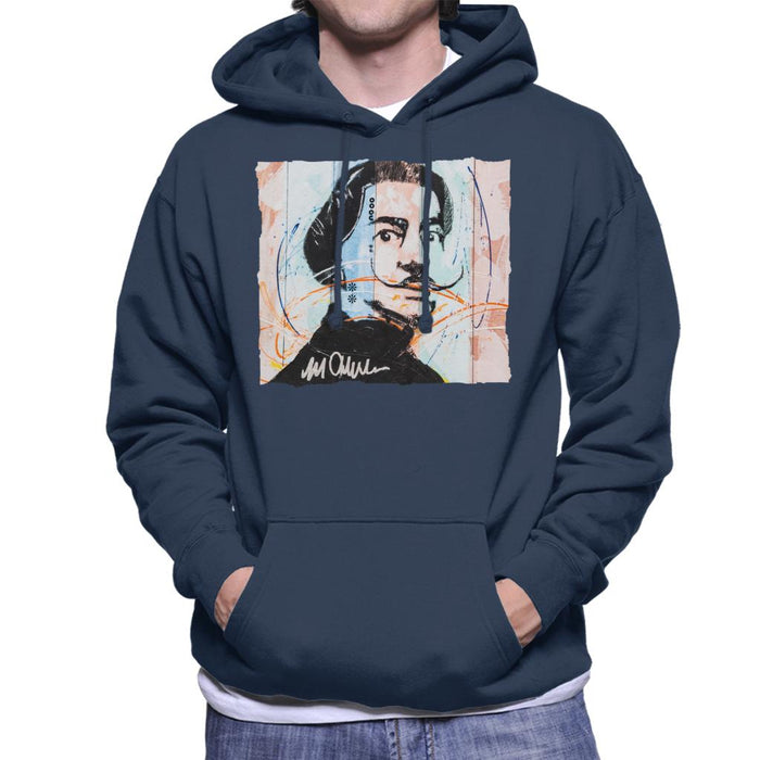 Sidney Maurer Original Portrait Of Spanish Artist Salvador Dali Men's Hooded Sweatshirt