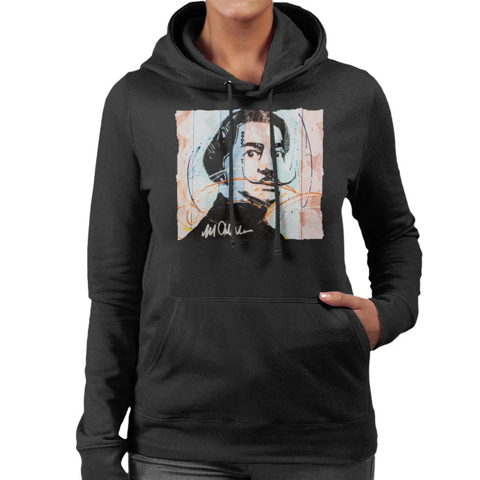 Sidney Maurer Original Portrait Of Spanish Artist Salvador Dali Women's Hooded Sweatshirt