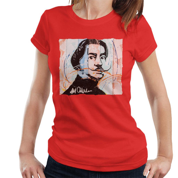 Sidney Maurer Original Portrait Of Spanish Artist Salvador Dali Women's T-Shirt