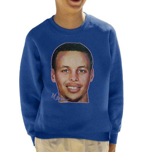 Sidney Maurer Original Portrait Of Stephen Curry Kid's Sweatshirt