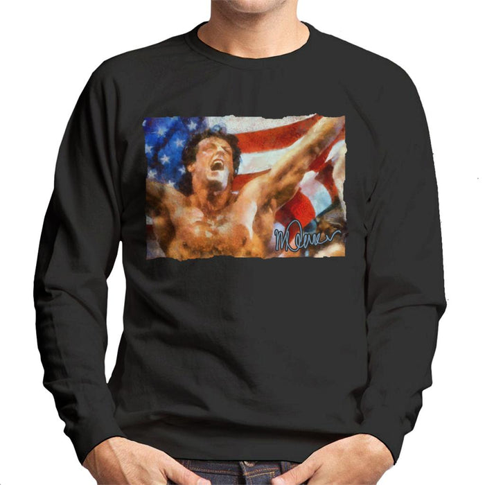 Sidney Maurer Original Portrait Of Sylvester Stallone As Rocky Men's Sweatshirt