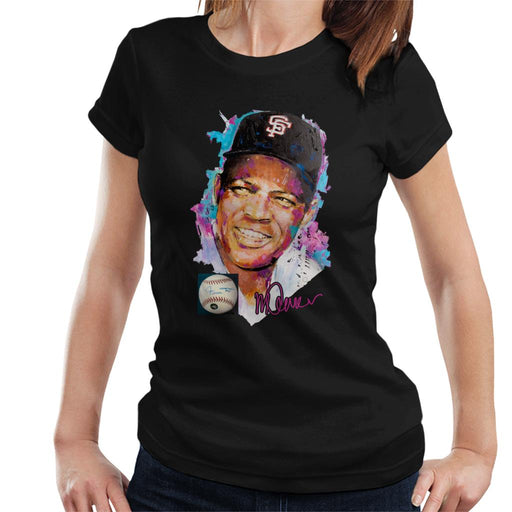 Sidney Maurer Original Portrait Of Willie Mays Women's T-Shirt