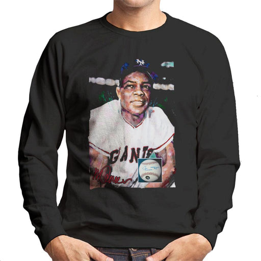 Sidney Maurer Original Portrait Of Giants Star Willie Mays Men's Sweatshirt
