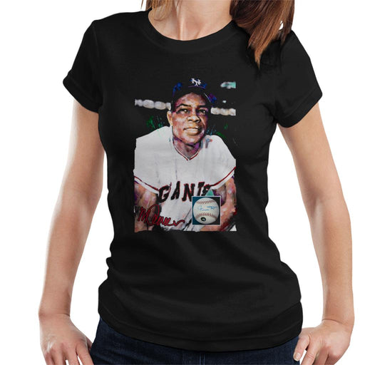 Sidney Maurer Original Portrait Of Giants Star Willie Mays Women's T-Shirt