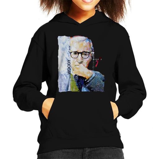 Sidney Maurer Original Portrait Of Director Woody Allen Kid's Hooded Sweatshirt