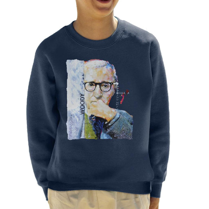 Sidney Maurer Original Portrait Of Director Woody Allen Kid's Sweatshirt