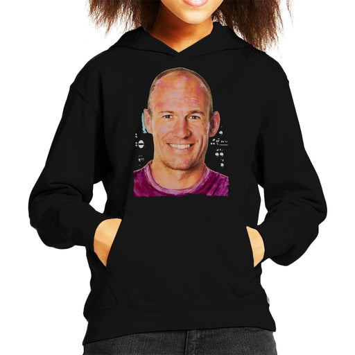 Sidney Maurer Original Portrait Of Footballer Arjen Robben Kid's Hooded Sweatshirt
